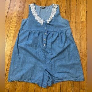 Vintage, lace-trim romper by Sport– 100% cotton
